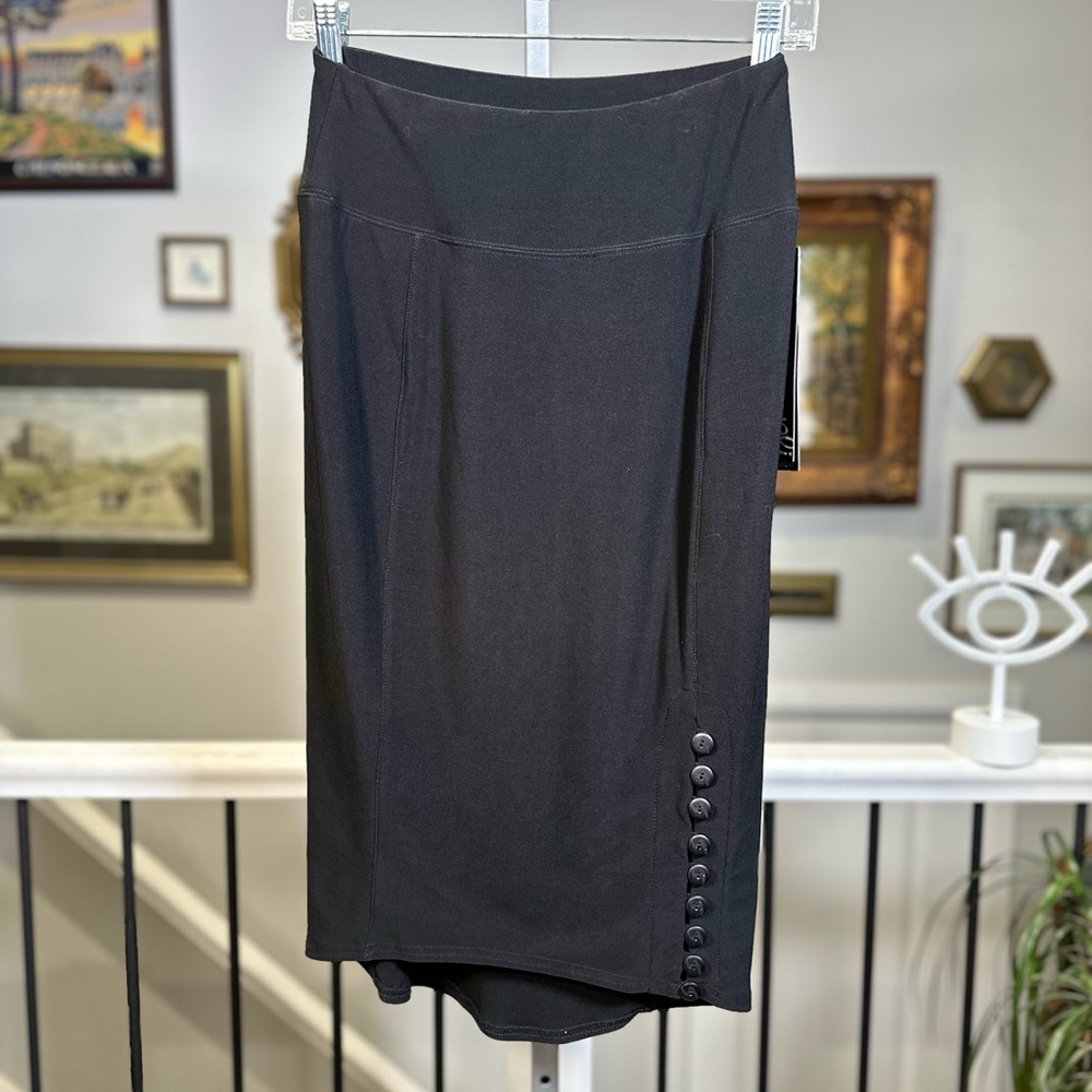 Sympli Diva Skirt Short Black Size 6 Button Detail - Picture 4 of 12